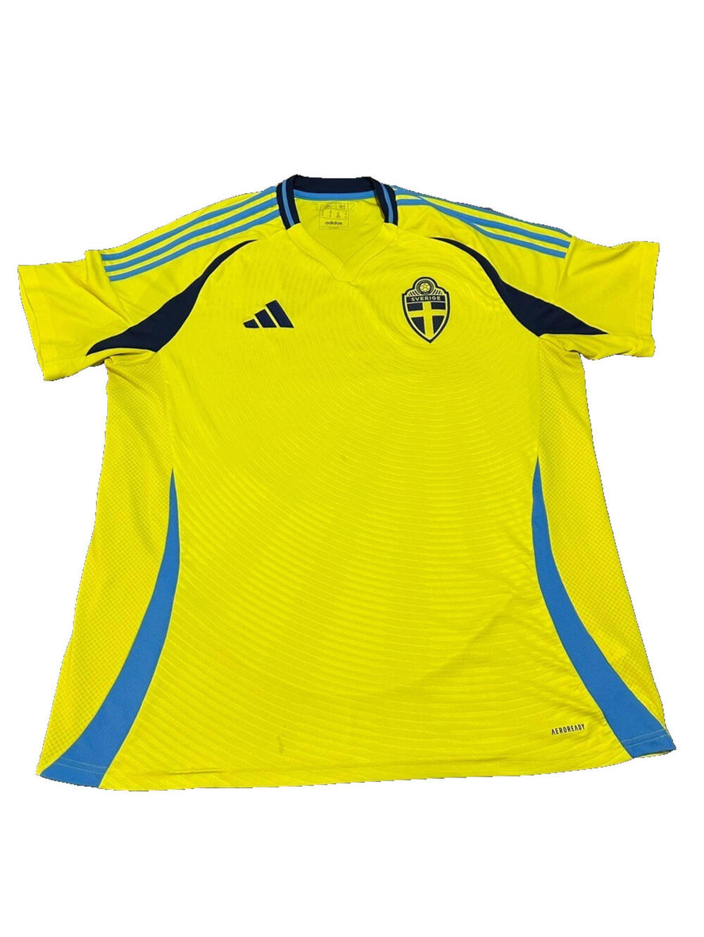 Adidas Sweden National Team Home Soccer Jersey 2024 Yellow Mens 2XL World Cup